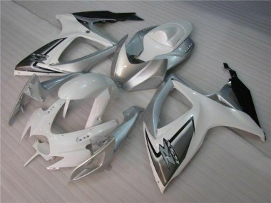2006-2007 White Silver Suzuki GSXR 600/750 Full Fairing Kit Canada