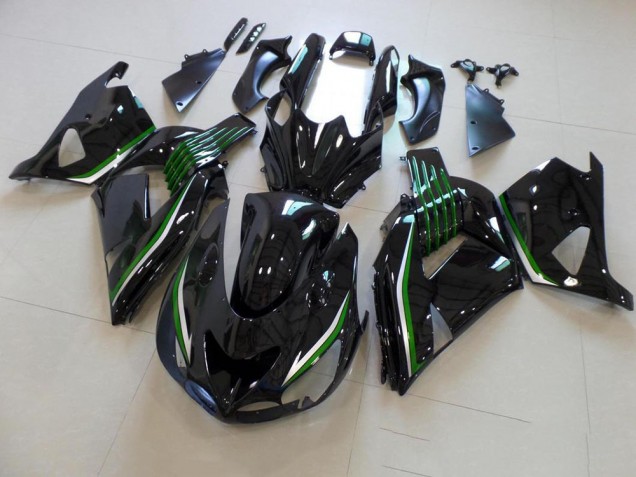 2006-2011 Glossy Black with Green Line Kawasaki Ninja ZX14R Motorcycle Fairings Canada 2006-2011 Glossy Black with Green Line Kawasaki Ninja ZX14R Motorcycle Fairings Canada