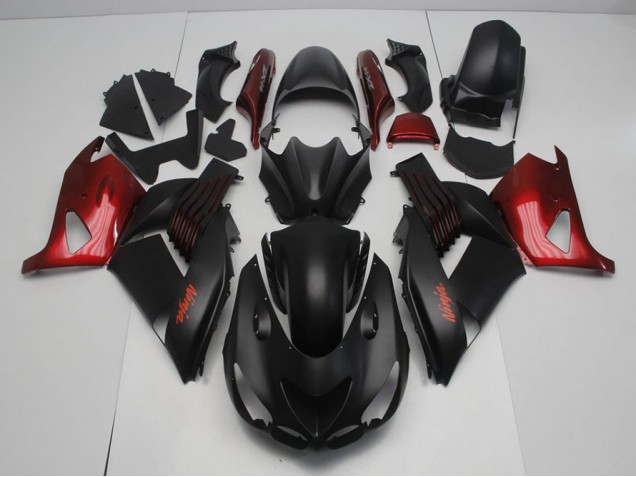 2006-2011 Matte Black and Red Kawasaki Ninja ZX14R Motorcycle Fairings Canada 2006-2011 Matte Black and Red Kawasaki Ninja ZX14R Motorcycle Fairings Canada