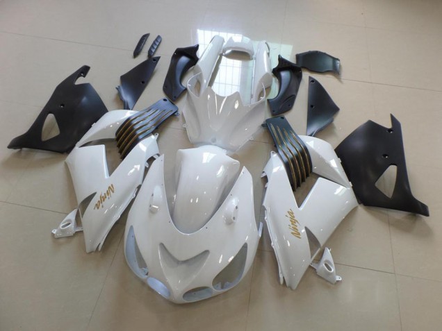 2006-2011 White and Matte Black Kawasaki Ninja ZX14R Motorcycle Fairings Canada 2006-2011 White and Matte Black Kawasaki Ninja ZX14R Motorcycle Fairings Canada