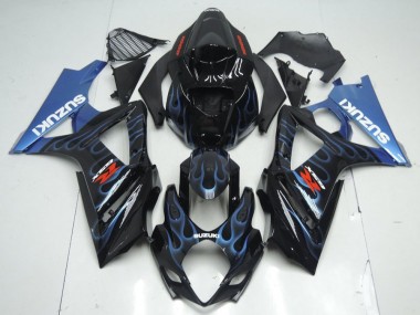 2007-2008 Black Blue Flame Suzuki GSXR 1000 Motorcycle Fairings Canada