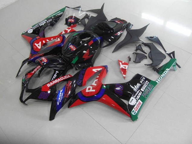 2007-2008 Black Red Pata Honda CBR600RR Motorcycle Fairings Canada