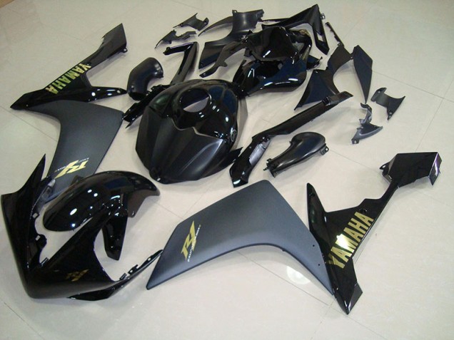 2007-2008 Matte Black Gold Yamaha YZF R1 Motorcycle Fairings Canada