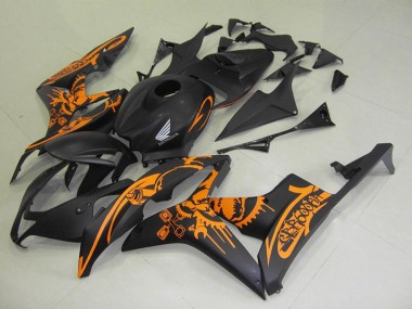 2007-2008 Matte Black Orange Sticker Honda CBR600RR Motorcycle Fairings Canada