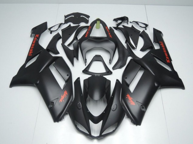 2007-2008 Matte Black with Red Sticker Kawasaki Ninja ZX6R Motorcycle Fairings Canada 2007-2008 Matte Black with Red Sticker Kawasaki Ninja ZX6R Motorcycle Fairings Canada