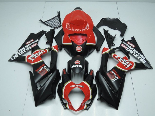 2007-2008 Matte Lucky Strike Suzuki GSXR 1000 Motorcycle Fairings Canada 2007-2008 Matte Lucky Strike Suzuki GSXR 1000 Motorcycle Fairings Canada