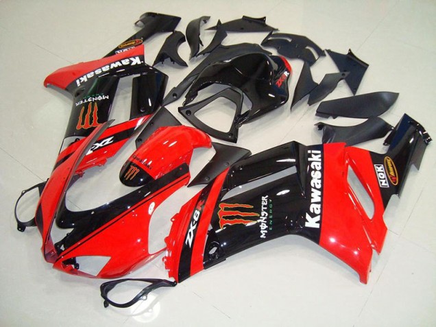 2007-2008 Monster In Red Kawasaki Ninja ZX6R Motorcycle Fairings Canada 2007-2008 Monster In Red Kawasaki Ninja ZX6R Motorcycle Fairings Canada