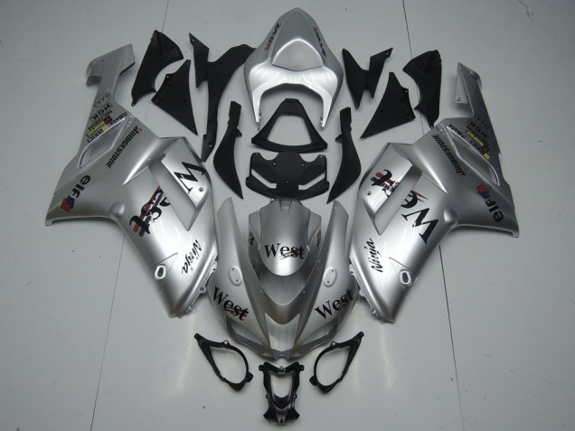 2007-2008 Silver West Kawasaki Ninja ZX6R Motorcycle Fairings Canada 2007-2008 Silver West Kawasaki Ninja ZX6R Motorcycle Fairings Canada