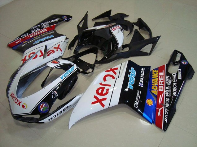 2007-2012 Black Xerox Ducati 848 1098 1198 Motorcycle Fairings Canada 2007-2012 Black Xerox Ducati 848 1098 1198 Motorcycle Fairings Canada