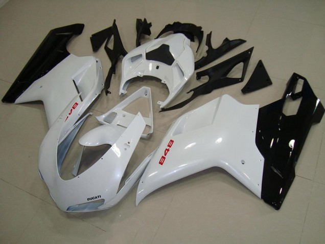 2007-2012 Pearl White Black Ducati 848 1098 1198 Motorcycle Fairings Canada 2007-2012 Pearl White Black Ducati 848 1098 1198 Motorcycle Fairings Canada