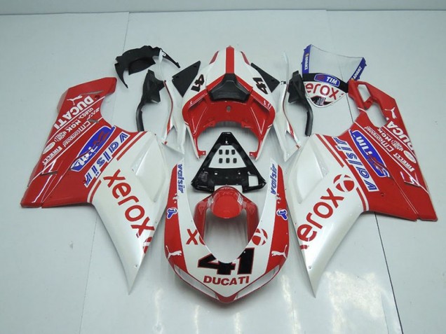 2007-2012 Pearl White New Xerox Ducati 848 1098 1198 Motorcycle Fairings Canada 2007-2012 Pearl White New Xerox Ducati 848 1098 1198 Motorcycle Fairings Canada
