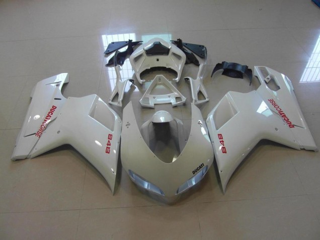 2007-2012 Pearl White Red Decals Ducati 848 1098 1198 Motorcycle Fairings Canada 2007-2012 Pearl White Red Decals Ducati 848 1098 1198 Motorcycle Fairings Canada