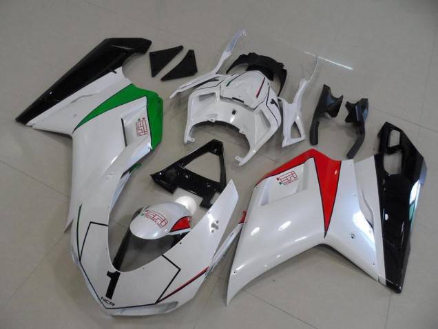 2007-2012 Peral White with Italy Flag Ducati 848 1098 1198 Motorcycle Fairings Canada 2007-2012 Peral White with Italy Flag Ducati 848 1098 1198 Motorcycle Fairings Canada