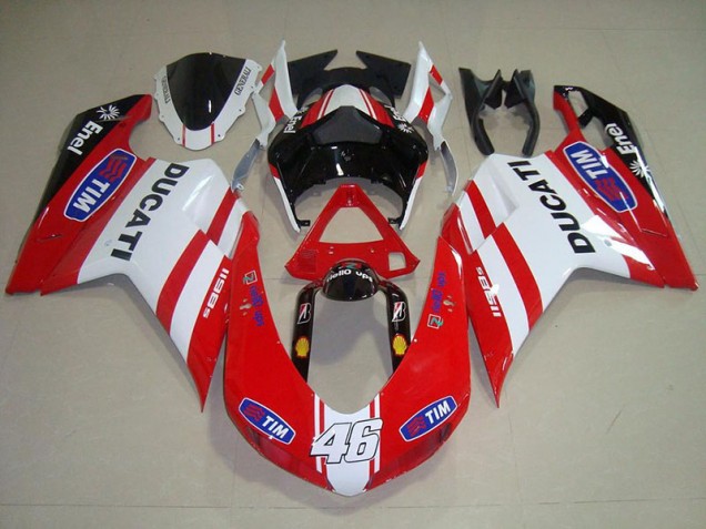 2007-2012 Red White 46 Ducati 848 1098 1198 Motorcycle Fairings Canada 2007-2012 Red White 46 Ducati 848 1098 1198 Motorcycle Fairings Canada