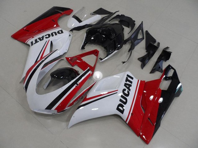 2007-2012 Red White Black Ducati 848 1098 1198 Motorcycle Fairings Canada 2007-2012 Red White Black Ducati 848 1098 1198 Motorcycle Fairings Canada