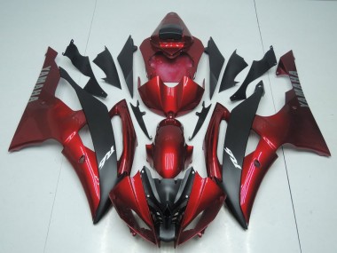 2008-2016 Candy Red and Black Yamaha YZF R6 Motorcycle Fairings Canada