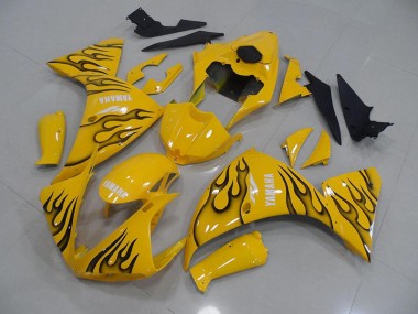 2009-2011 Yellow Black Flame Yamaha YZF R1 Motorcycle Fairings Canada