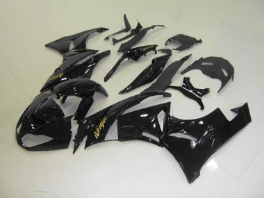 2009-2012 Black with Gold Sticker Kawasaki Ninja ZX6R Motorcycle Fairings Canada