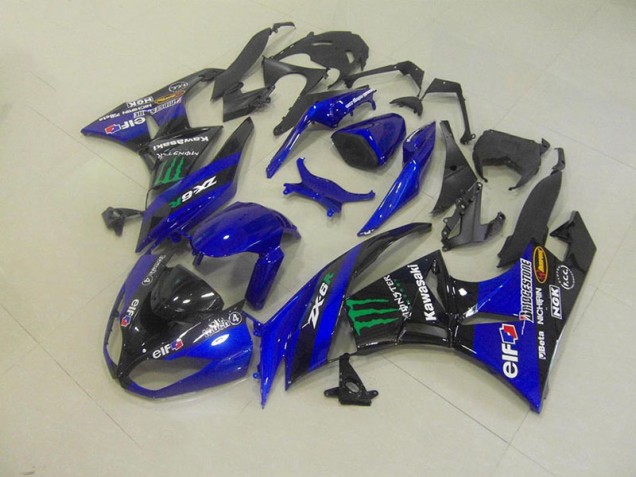 2009-2012 Blue Monster Kawasaki Ninja ZX6R Motorcycle Fairings Canada 2009-2012 Blue Monster Kawasaki Ninja ZX6R Motorcycle Fairings Canada
