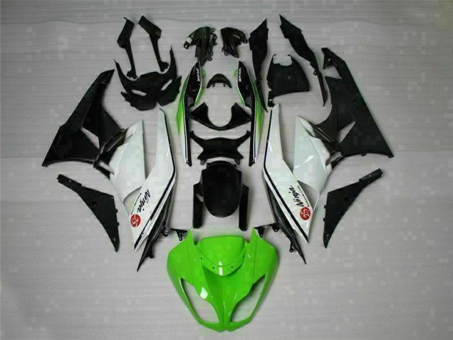 2009-2012 Green Black White 25 Kawasaki Ninja ZX6R Motorcycle Fairings Canada 2009-2012 Green Black White 25 Kawasaki Ninja ZX6R Motorcycle Fairings Canada