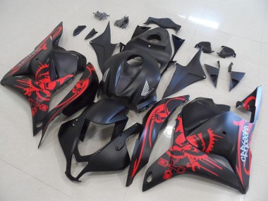 2009-2012 Matte Black with Red Skull Honda CBR600RR Motorcycle Fairings Canada