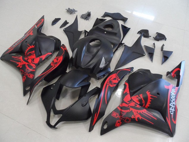 2009-2012 Matte Black with Red Skull Honda CBR600RR Motorcycle Fairings Canada 2009-2012 Matte Black with Red Skull Honda CBR600RR Motorcycle Fairings Canada