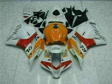 2009-2012 White Orange Honda CBR600RR Motorcycle Fairings Canada