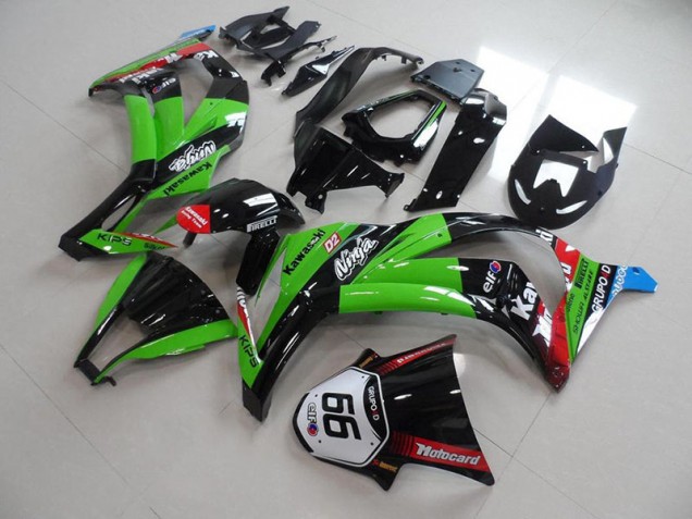 2011-2015 Green Black with Number 66 Kawasaki Ninja ZX10R Motorcycle Fairings Canada 2011-2015 Green Black with Number 66 Kawasaki Ninja ZX10R Motorcycle Fairings Canada