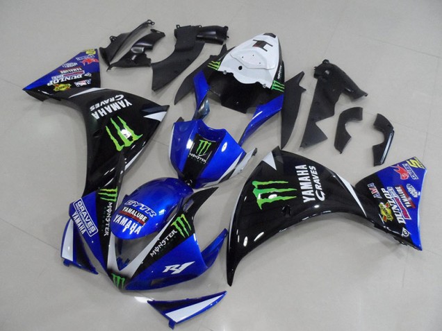 2012-2014 Blue Black Monster Yamaha YZF R1 Motorcycle Fairings & Bodywork Canada 2012-2014 Blue Black Monster Yamaha YZF R1 Motorcycle Fairings & Bodywork Canada
