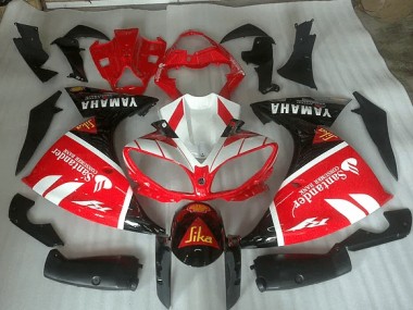 2012-2014 Red White and Black Graphic Yamaha YZF R1 Motorcycle Fairings Canada