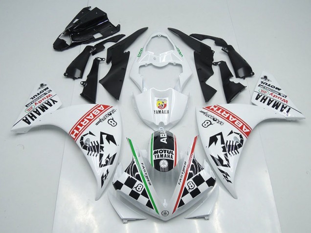 2012-2014 White Black Abrath Yamaha YZF R1 Motorcycle Fairings Canada 2012-2014 White Black Abrath Yamaha YZF R1 Motorcycle Fairings Canada