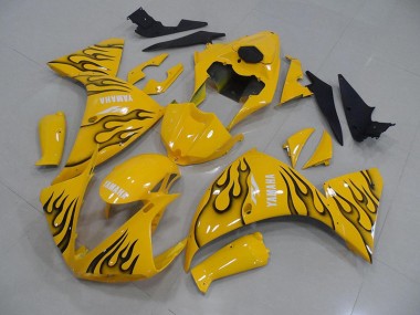 2012-2014 Yellow Black Flame Yamaha YZF R1 Motorcycle Fairings Canada