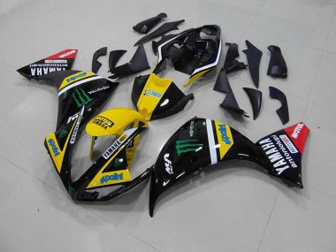 2012-2014 Yellow Black Monster Yamaha YZF R1 Motorcycle Fairings Canada