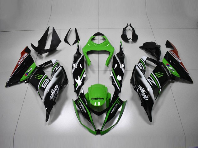 2013-2018 Green Black White Kawasaki Ninja ZX6R Motorcycle Fairings Canada