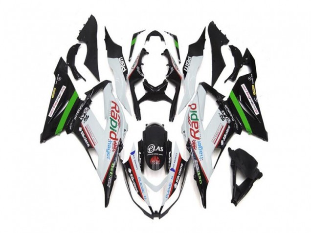 2013-2018 White Black Kawasaki Ninja ZX6R Motorcycle Fairings Canada 2013-2018 White Black Kawasaki Ninja ZX6R Motorcycle Fairings Canada
